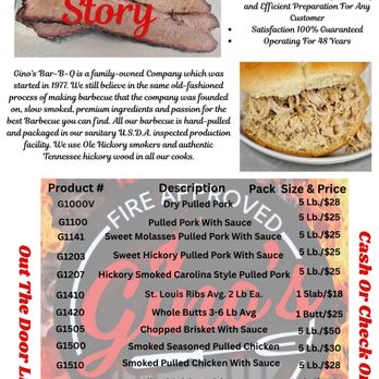 Gino's Bar-B-Q - We sell wholesale to the public - Barbeque Near Me - Smithville, Tennessee Gino's Bar-B-Q - We sell wholesale to the public - Barbeque Near Me - Smithville, Tennessee