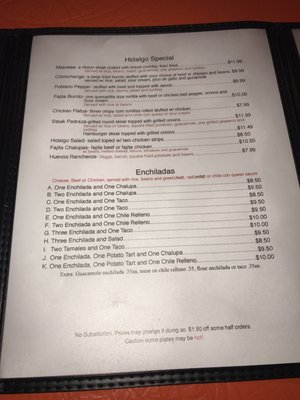 Menu photo 2 Hidalgo Restaurant Colorado City, TX Menu photo 2 Hidalgo Restaurant Colorado City, TX