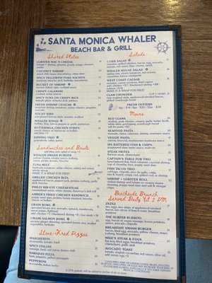 Menu photo 1 The Whaler Santa Monica, CA Menu photo 1 The Whaler Santa Monica, CA
