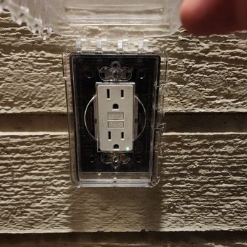 PRO Electrician Force - Upgraded outside outlet to gfci with new weather cover. Way better than the old one I had - Electricians Near Me PRO Electrician Force - Upgraded outside outlet to gfci with new weather cover. Way better than the old one I had - Electricians Near Me