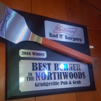 Grudgeville Pub & Grub - The burger award. - Sandwiches Near Me - White Lake, Wisconsin Grudgeville Pub & Grub - The burger award. - Sandwiches Near Me - White Lake, Wisconsin