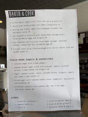 Menu photo 1 Baker and Cook Sonoma, CA Menu photo 1 Baker and Cook Sonoma, CA