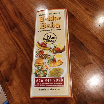 Heidar Baba - Menu - Middle Eastern Near Me - Pasadena, California