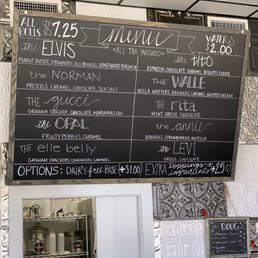 The menu, OR the list of delicious!
