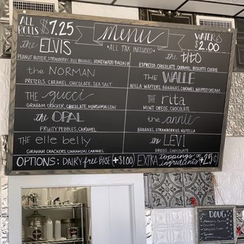 Roll Shack - The menu, OR the list of delicious! - Ice Cream & Frozen Yogurt Near Me - Abilene, Texas