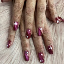 2025 Valentines design by Tammy at Trinity Nails in Upland, CA.
