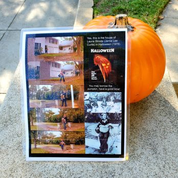 Laurie Strode Halloween House - On the front porch, the residents there will provide a plastic pumpkin to recreate this scene if you wish (please return pumpkin), how cool! - Local Flavor Near Me - South Pasadena, California Laurie Strode Halloween House - On the front porch, the residents there will provide a plastic pumpkin to recreate this scene if you wish (please return pumpkin), how cool! - Local Flavor Near Me - South Pasadena, California
