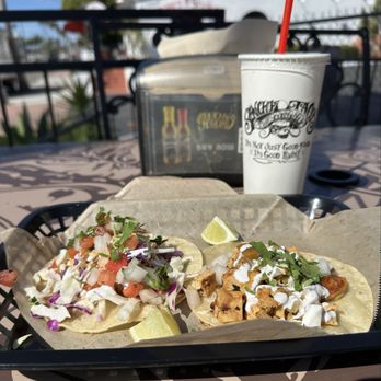 Sancho's Tacos - Shrimp Taco (left) and the Yard Bird taco (right) - Mexican Near Me - San Clemente, California Sancho's Tacos - Shrimp Taco (left) and the Yard Bird taco (right) - Mexican Near Me - San Clemente, California