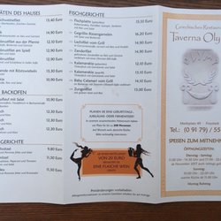 Taverna Olymp - Speisekarte Teil 1