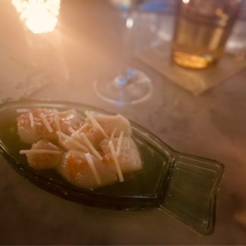 Lutie’s - The most incredible scallop crudo - delicate, generously portioned, sweet yet contrasted with some snappy habanero & crisp apple - Modern European Near Me - Austin, Texas Lutie’s - The most incredible scallop crudo - delicate, generously portioned, sweet yet contrasted with some snappy habanero & crisp apple - Modern European Near Me - Austin, Texas