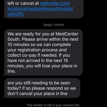 MedCenter South - Time line that med center south gave me but apparently doesn't follow since walk ins get preference. - Family Practice Near Me - Tuscaloosa, Alabama