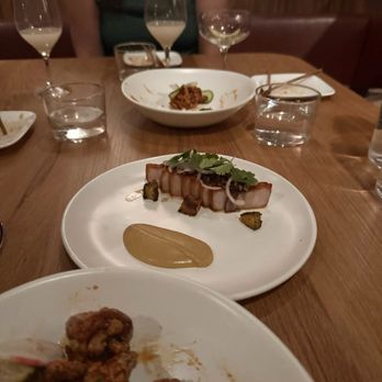 Uchiko Denver - pork belly: tamarind tamari sauce, plantain, tortilla xo - Japanese Near Me - Denver, Colorado Uchiko Denver - pork belly: tamarind tamari sauce, plantain, tortilla xo - Japanese Near Me - Denver, Colorado