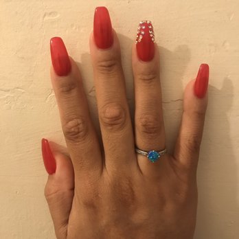 Forever Nails - Love my red nails and design,  nails done by David - Nail Salons Near Me - Vista, California