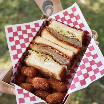 Mr Katsu - IG: @tffny.eats Chipotle Asiago Sandwich, 10 Potato Puffs - Sandwiches Near Me - Fullerton, California Mr Katsu - IG: @tffny.eats Chipotle Asiago Sandwich, 10 Potato Puffs - Sandwiches Near Me - Fullerton, California