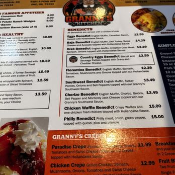 Granny’s Kitchen - Menu - Breakfast & Brunch Near Me - Oklahoma City, Oklahoma