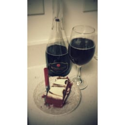 The wine that was recommended to go a long with my dessert ...it has a raspberry taste to it...very delicious!