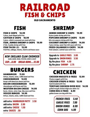 Menu photo 1 Railroad Fish & Chips Sacramento, CA Menu photo 1 Railroad Fish & Chips Sacramento, CA