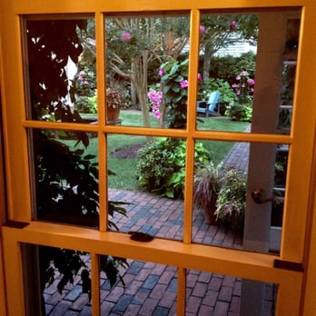 The Francis Malbone House - Courtyard at dusk - Bed & Breakfast Near Me - Newport, Rhode Island