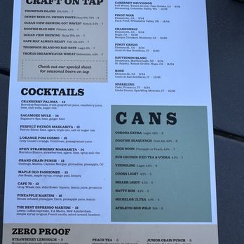 Grain On The Rocks - Drink Menu as of 3/2026 - American Near Me - Lewes, Delaware Grain On The Rocks - Drink Menu as of 3/2026 - American Near Me - Lewes, Delaware