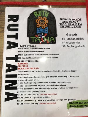 Menu photo 2 Ruta Taina St. Cloud, FL
