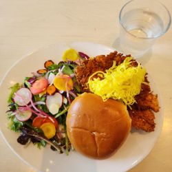 West Coast Provisions - Chicken sandwich with salad