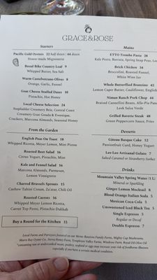 Menu photo 1 Grace & Rose Paso Robles, CA