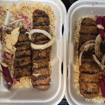 Pitas To Go - Lula Kabob plate with rice, tahini, and salad - Mediterranean Near Me - Irwindale, California Pitas To Go - Lula Kabob plate with rice, tahini, and salad - Mediterranean Near Me - Irwindale, California