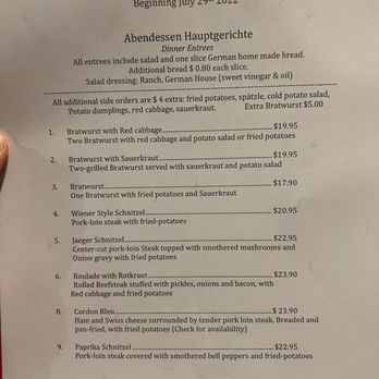 Zur Autobahn German Restaurant - Menu - German Near Me - Meridian, Texas Zur Autobahn German Restaurant - Menu - German Near Me - Meridian, Texas
