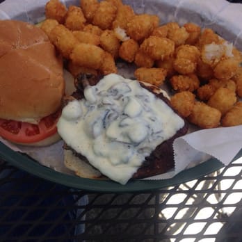 Bringer Inn - Mushroom Swiss with tater tots. - Bars Near Me - Morton Grove, Illinois Bringer Inn - Mushroom Swiss with tater tots. - Bars Near Me - Morton Grove, Illinois