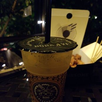 Boba Ave Express - Grapefruit and peach tea with popcorn chicken. - Bubble Tea Near Me - Arcadia, California