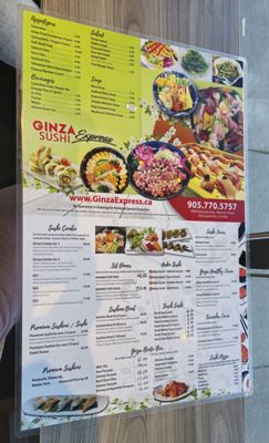 Menu photo 2 Ginza Sushi Express Richmond Hill, ON Menu photo 2 Ginza Sushi Express Richmond Hill, ON