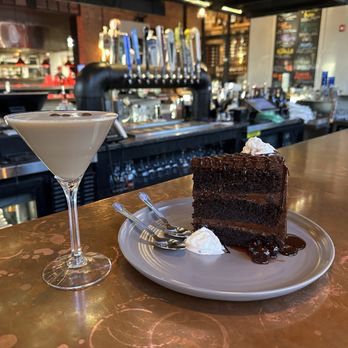 Three V - ThreeV Espresso Martini and homemade chocolate layered cake - New American Near Me - Plymouth, Massachusetts Three V - ThreeV Espresso Martini and homemade chocolate layered cake - New American Near Me - Plymouth, Massachusetts