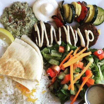 Sidewalk Grill - Falafel plate with babaganoush - Mediterranean Near Me - Los Angeles, California Sidewalk Grill - Falafel plate with babaganoush - Mediterranean Near Me - Los Angeles, California