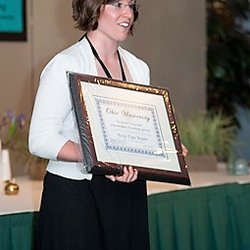 Meryls Magic Math - Meryl accepting her Teaching Assistant Award from Ohio University