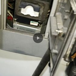 Chevron - Pump #7 receipt printer door, unlocked and held shut with scotch tape, because "they lost the key"
