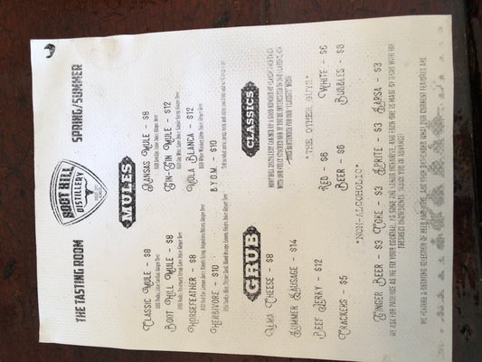 Menu photo 5 Boot Hill Distillery Dodge City, KS