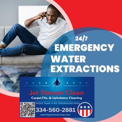 Jet Stream Clean - Now offering 24/7 emergency water extraction services! Call 334-560-2881 to book.