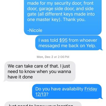 Cactus Lock & Key - Text conversation - Keys & Locksmiths Near Me