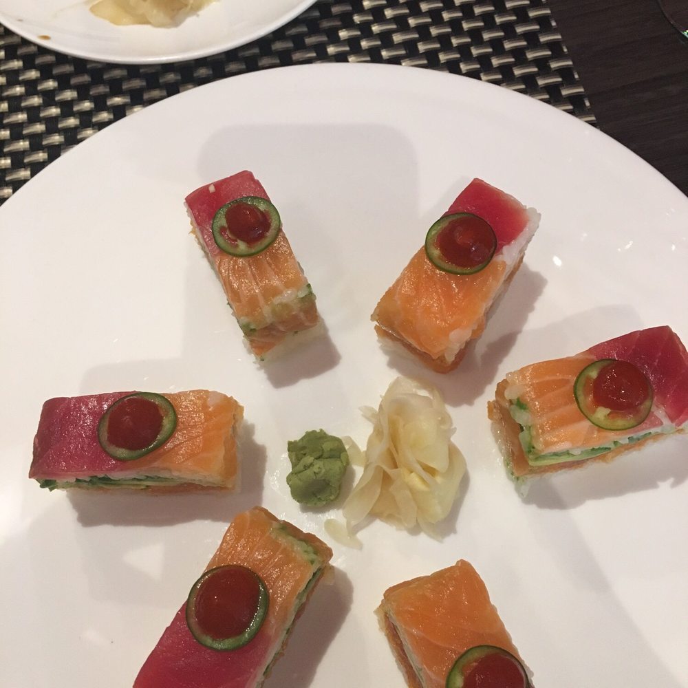 Ginza Sushi - Special roll made by chef, cube magic roll - Japanese Near Me - Cypress, Texas Ginza Sushi - Special roll made by chef, cube magic roll - Japanese Near Me - Cypress, Texas