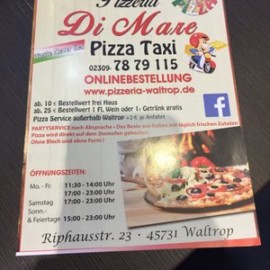 Pizzeria Di Mare Italian Riphausstr 23 Waltrop Nordrhein