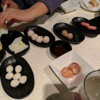 Happy Lamb Hot Pot - Cuttlefish balls, beef tendon balls, sausages, quail eggs, and Chinese​ melon. - Chinese Near Me - Flushing, New York