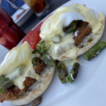 4th Street Cafe - Crab Benedict with asparagus. - Breakfast & Brunch Near Me - Bridgeport, Pennsylvania