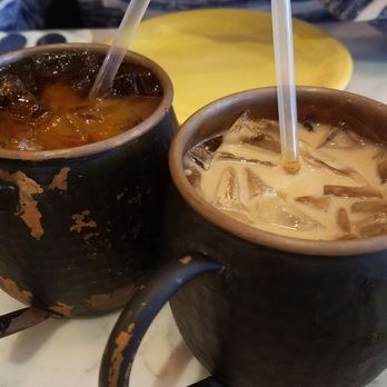 Kin'd - Thai Ice Coffee and Mango Thai Tea.  Both are pretty refreshing - Thai Near Me - Fresh Meadows, New York