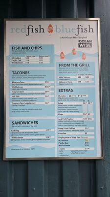 Menu photo 2 Red Fish Blue Fish Victoria, BC Menu photo 2 Red Fish Blue Fish Victoria, BC