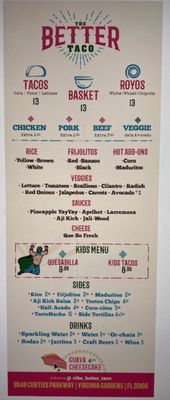 Menu photo 4 The Better Taco Virginia Gardens, FL