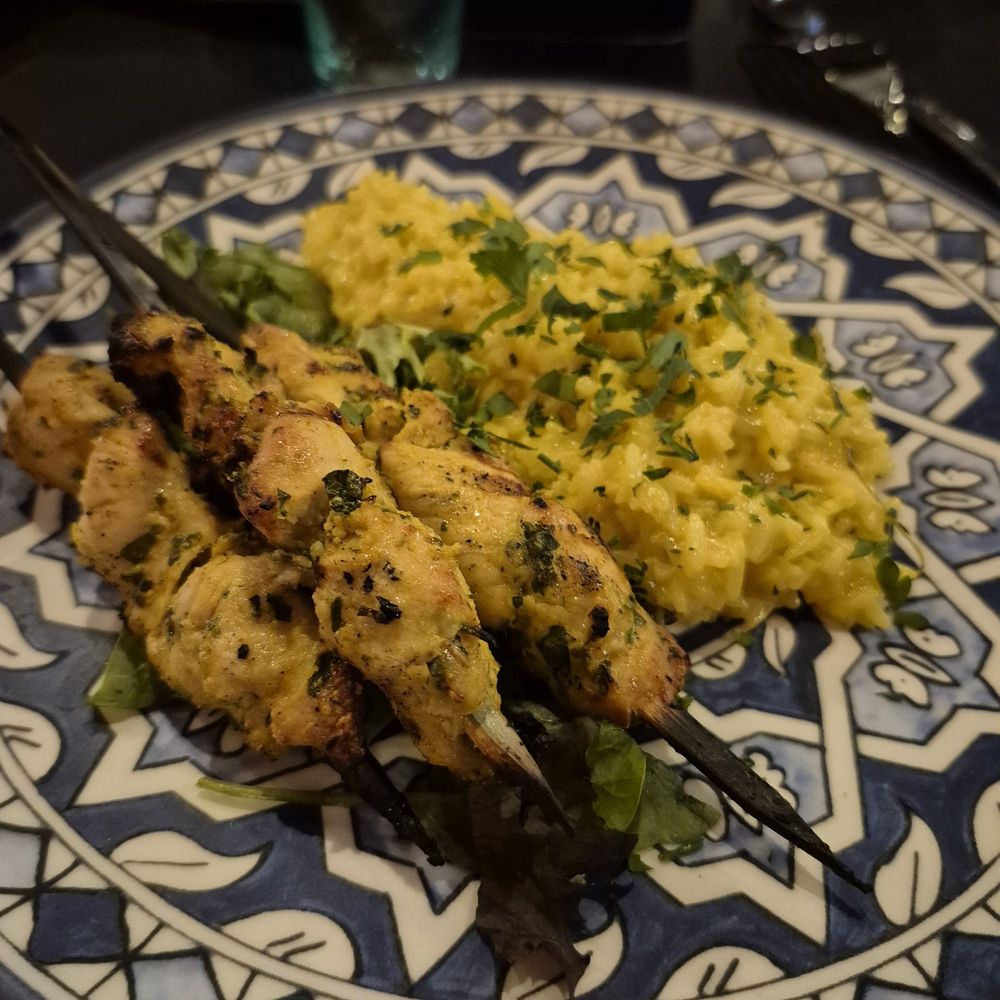 Marrakesh Moroccan Cuisine And Bar - Chicken skewers - Mediterranean Near Me - Indianapolis, Indiana Marrakesh Moroccan Cuisine And Bar - Chicken skewers - Mediterranean Near Me - Indianapolis, Indiana