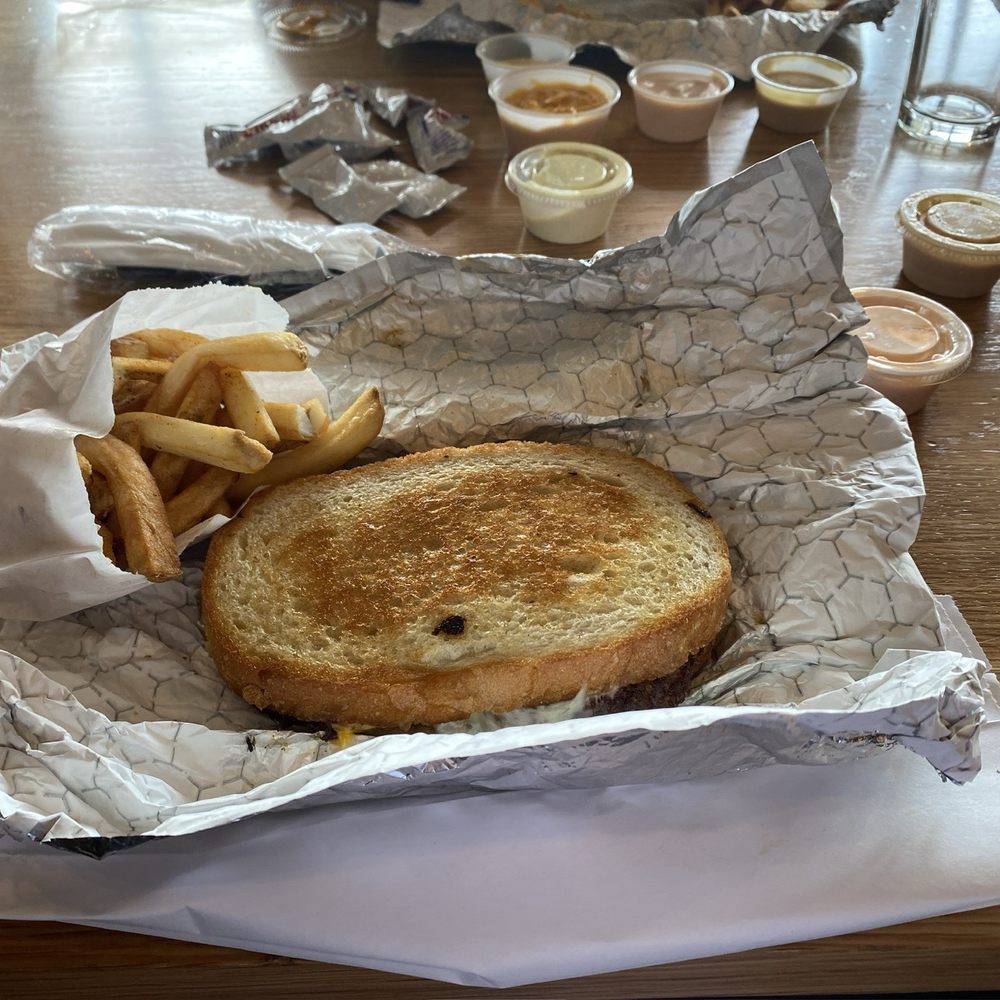 Frisco Melt, fries, sauces Frisco Melt, fries, sauces