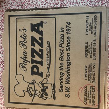Papa Pete's Pizza - Pizza box - Pizza Near Me - Castle Rock, Washington Papa Pete's Pizza - Pizza box - Pizza Near Me - Castle Rock, Washington