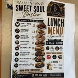 Sweet Soul Bistro - Menu