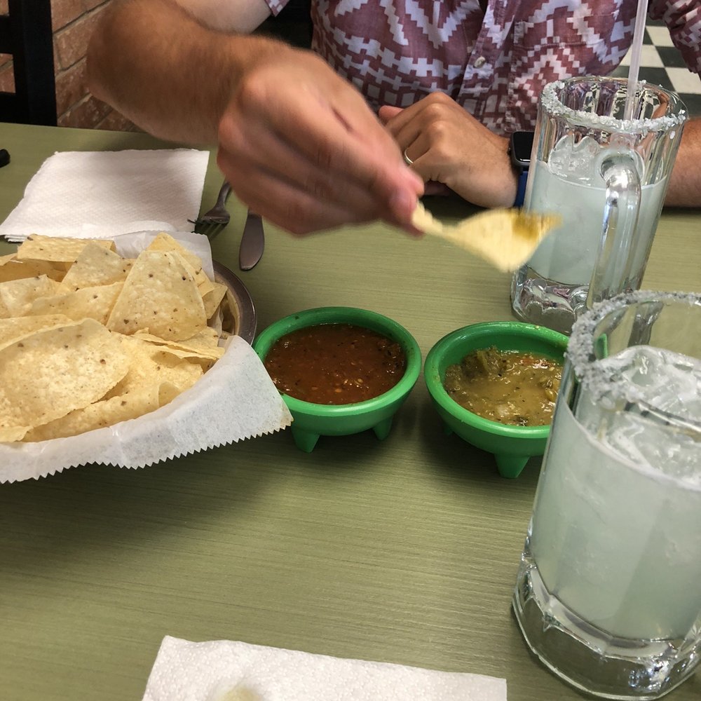 Cilantro Mexican Grill - Chips, salsa and house margaritas on the rocks. - Mexican Near Me - Bryan, Texas
